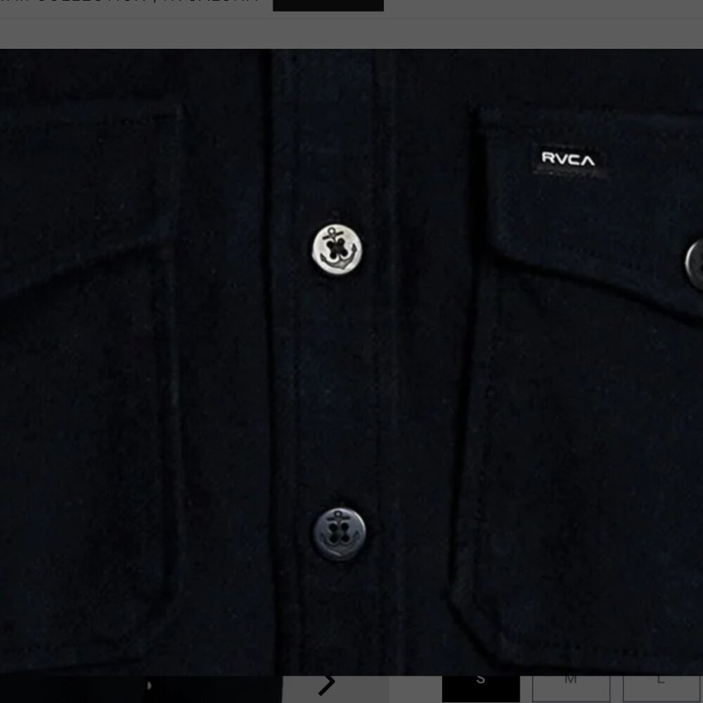 RVCA Premium Thick NAVY NAUTICAL FLANNEL SHIRT / SHACKET - Picture 3 of 5